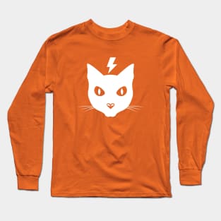 Big White Cat Face Long Sleeve T-Shirt